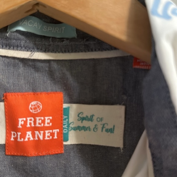 Free Planet Daily Short Sleeves Tropical Vibes Shirt sz M - Picture 10 of 11